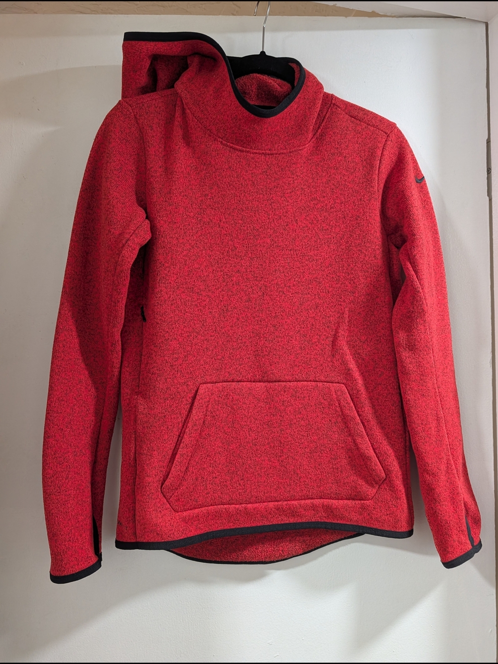 Nike Therma-Fit Red Turtleneck Pullover Sweater with Hood